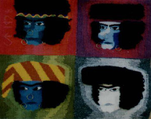 Urians fyra ansikten Urian's four faces 45x37cm 250g SEK 1 500 Kudde och bonad Pillowcase or wallhanging